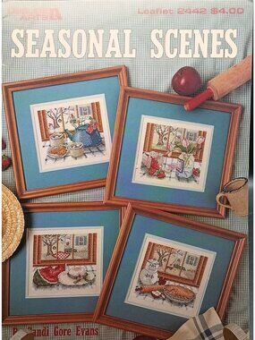 Seasonal Scenes Cross-Stitch Pattern Leaflet 2442 By Candi Gore Evans Vintage